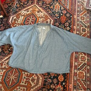 Esby Apparel Lily Top, chambray, size S